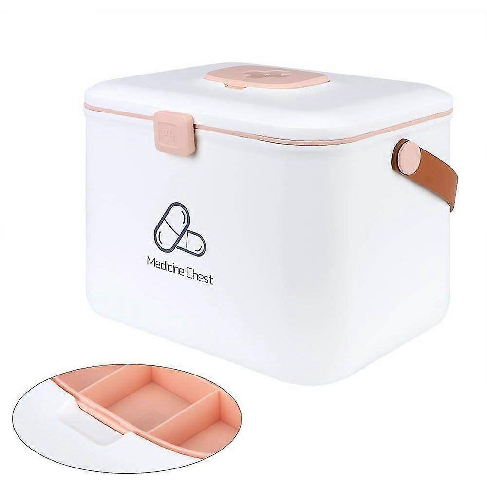 Sunrain İlaç Kutusu Plastik İlk Yardım Kutusu Depolama Kutusu Çıkarılabilir Saklama Bölmesi İlaç Kutusu İlaç Kutusu Organizatörü ile Saplı İlaç Kutusu