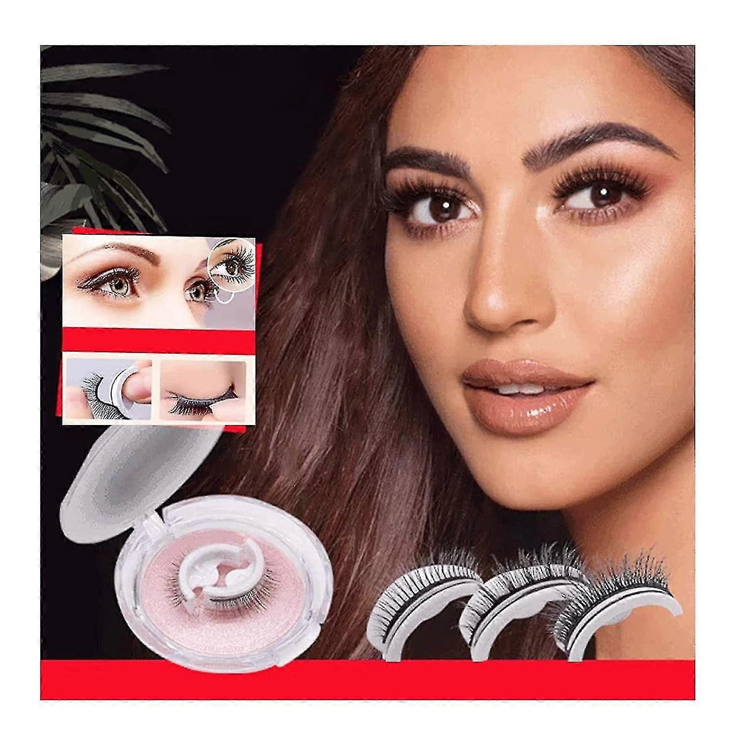 Reusable Self Adhesive Eyelashes, Natural Fluffy False Eyelashes, Wispy Long