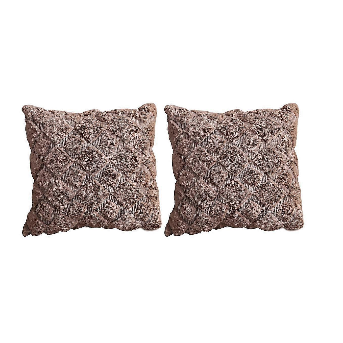 Plush Pillow Ins Nordic Double-sided Plush Home Sofa Pillow Office Cushion Cover B