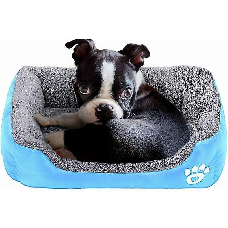 Lit pour Chien, Coussin de Tapis impermable pour Animal de Compagnie et Coussin de Couchage pour Chat Kitty et Petit Chien Chiot, Doux et Lavable(Bleu