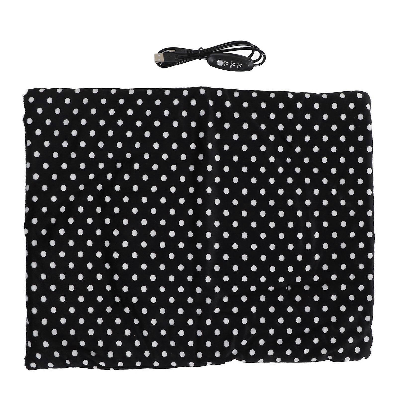 हीटिंग पैड धोने योग्य फोल्डेबल 3 तापमान समायोज्य यूएसबी चार्जिंग पालतू पालतू गर्म पैड बिल्ली कुत्ते सफेद डॉट के लिए