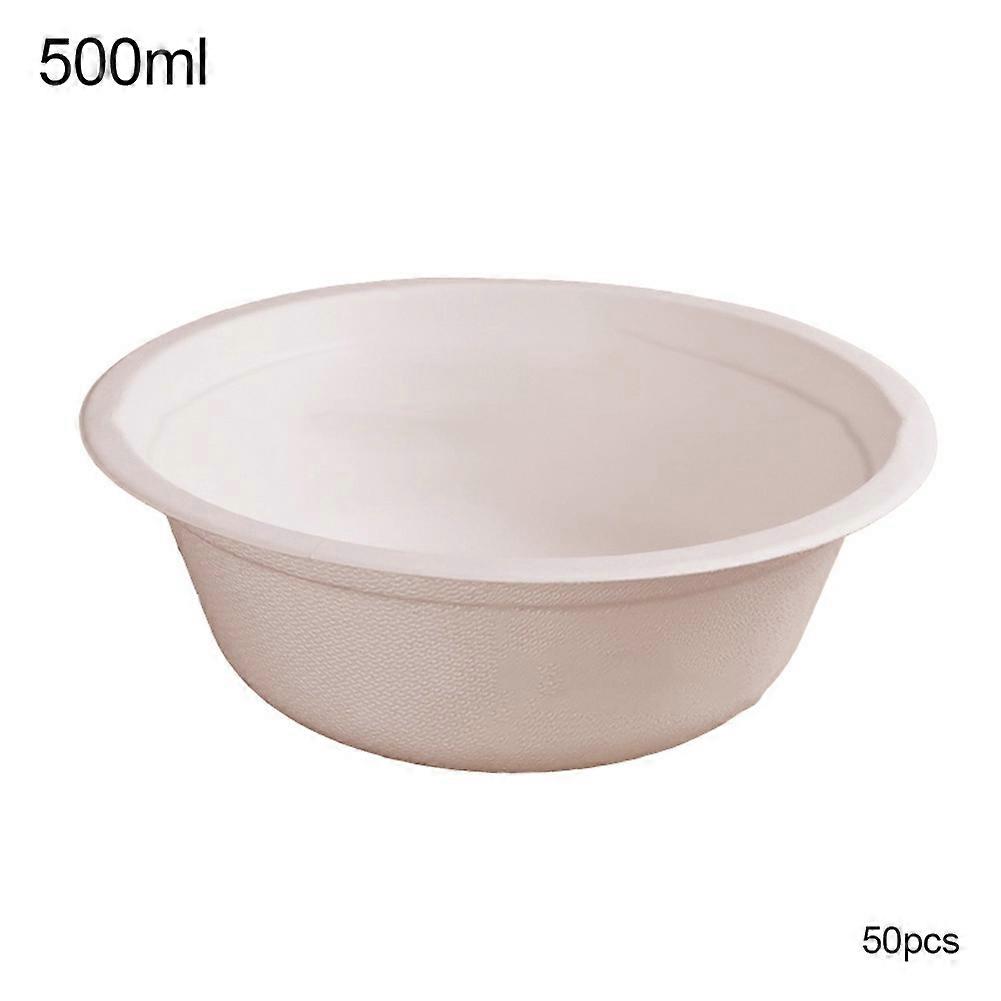 50 Pcs Biodégradable Jetable Bol Environnement Cuisine Chaud Froid Utilisation Récipient KAESI