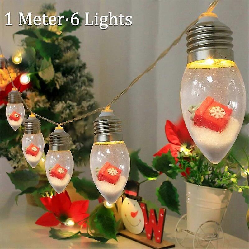 Begleri LED Christmas String Lights Snowman Santa Claus Lights String Christmas Tree Decoration Bulbs Hanging Christmas String Lights
