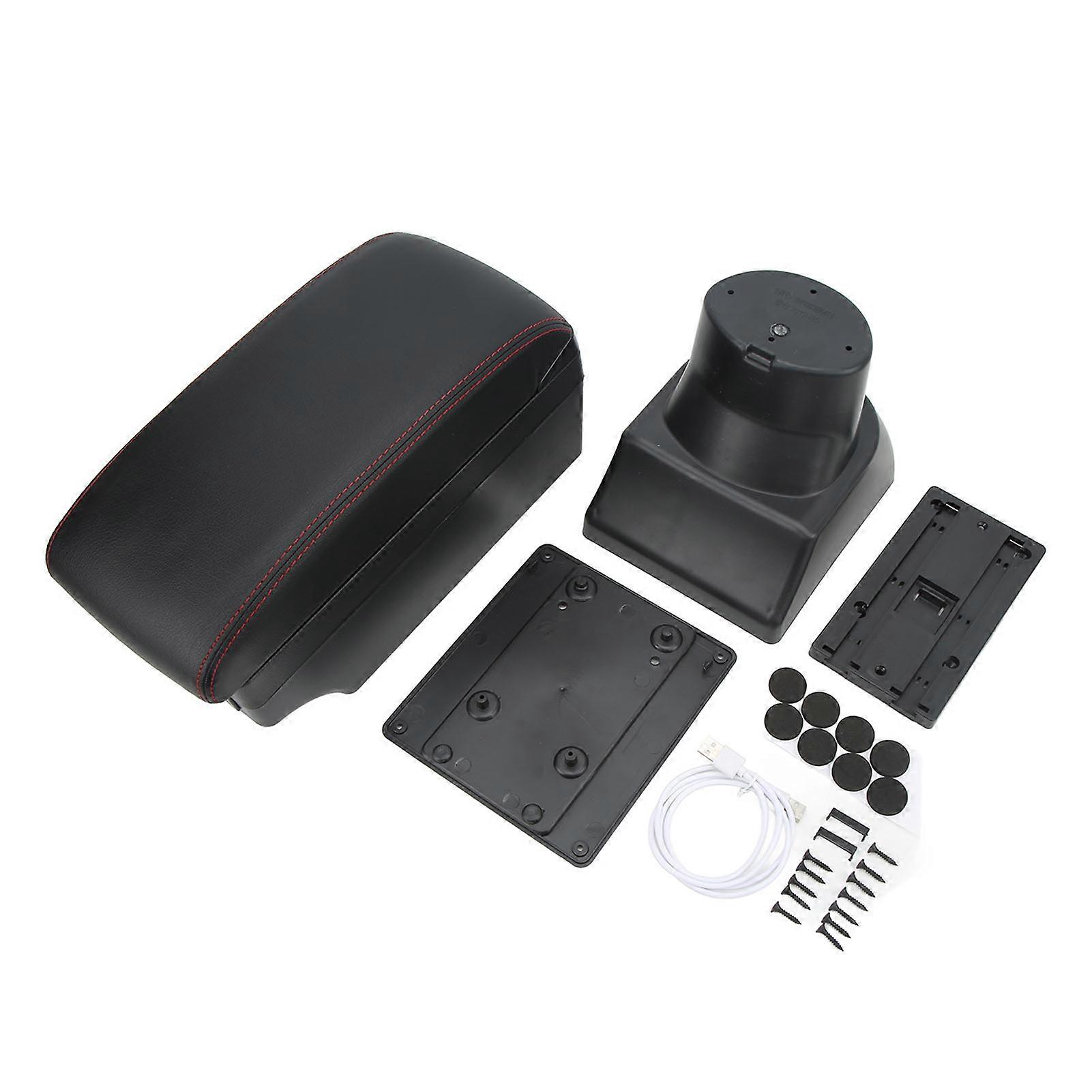 Armrest Storage Box Center Console Organizer com 7 portas USB Substituição de couro artificial para HYUNDAI I20