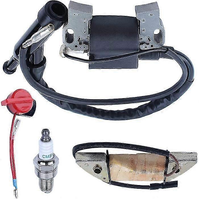 Ignition Charging Coil Kit Compatible GX340 GX390 11 13 HP Lawn Mower Engine Plate with Spark Plug, Inter