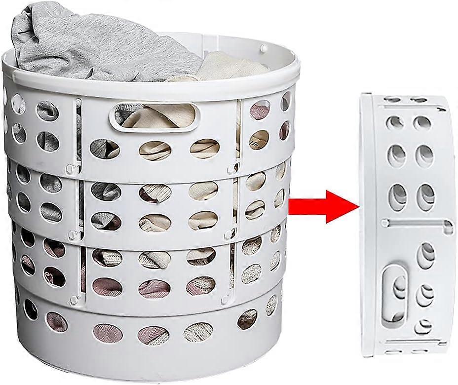 HEYTEA Collapsible Plastic Laundry Basket, Pop Up Laundry Hamper, Foldable Laundry Hamper Space Saving Hamper Storage with Handle for Laundry Clothes 