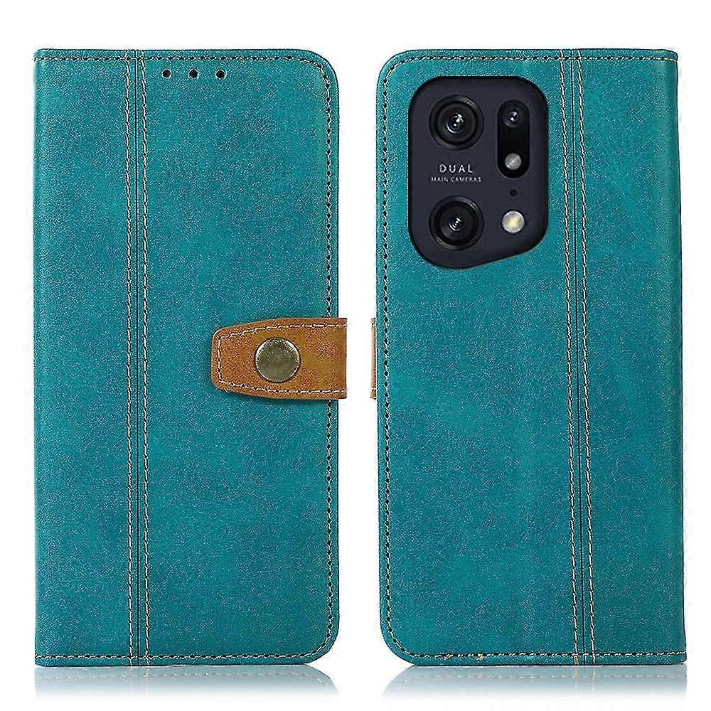 For Oppo Find X5 Pro 5G Wallet Style Drop-proof Case Metal Magnetic Claspd Phone Cover with Stand