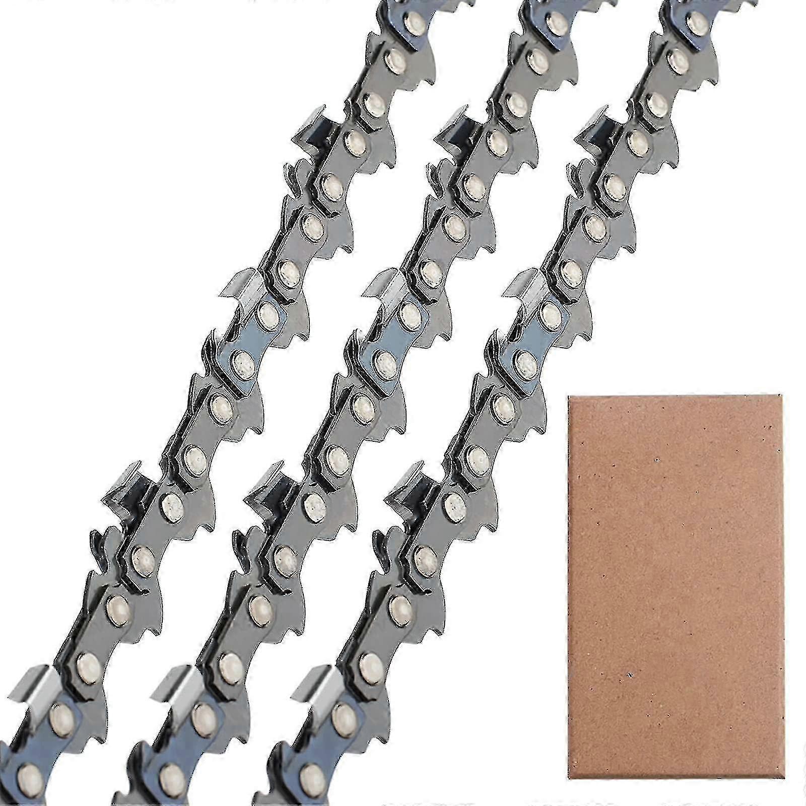 Set Of 3 Low Kickback Chainsaw Chain 3/8"lp 50 Links 1.1mm 35cm Compatible For Stihl Ms170 Ms180 Edition
