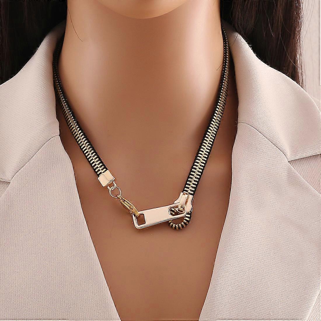 Colar de cabeça com zíper personalizado Colar de cobre de design de moda