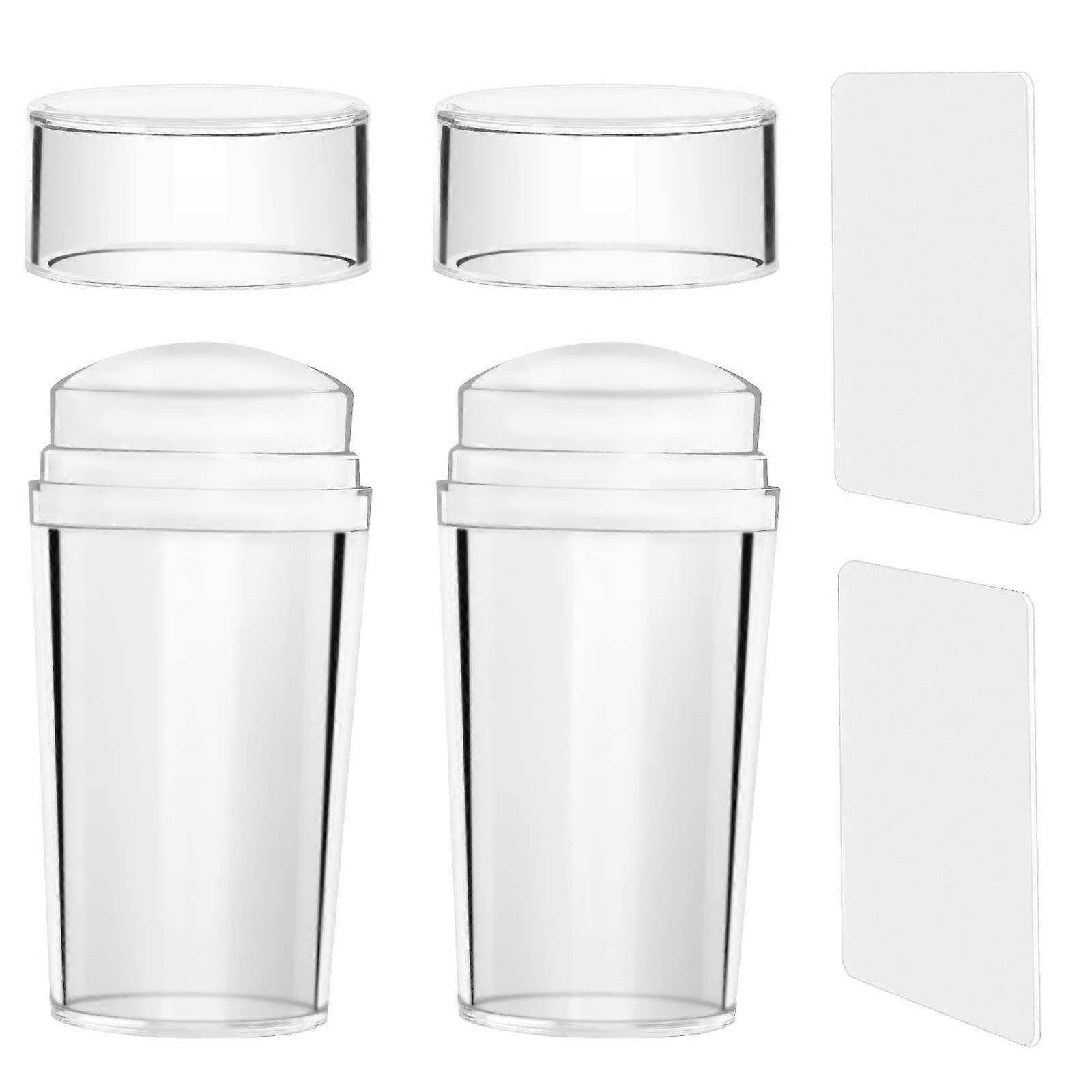 Aiyuego Nail Stamper Plates Silicone Nail Art Stamping Jelly with Scraper for DIY Nail Polish 2 pcs