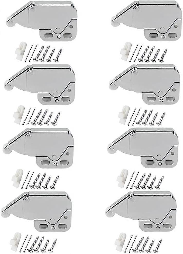 8 Stück Push Latches Feder Schrank Latch Mini Latch Schrank Push Bounce Schrank Türen Push Latch Feder Latch Türverschlüsse mit Halteplatte Scre