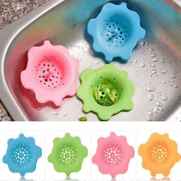 4 Pack Kitchen Sink Strainer- Silicone, Flexible Sink Strainer, Sink Drain Strainer, Flower Shape