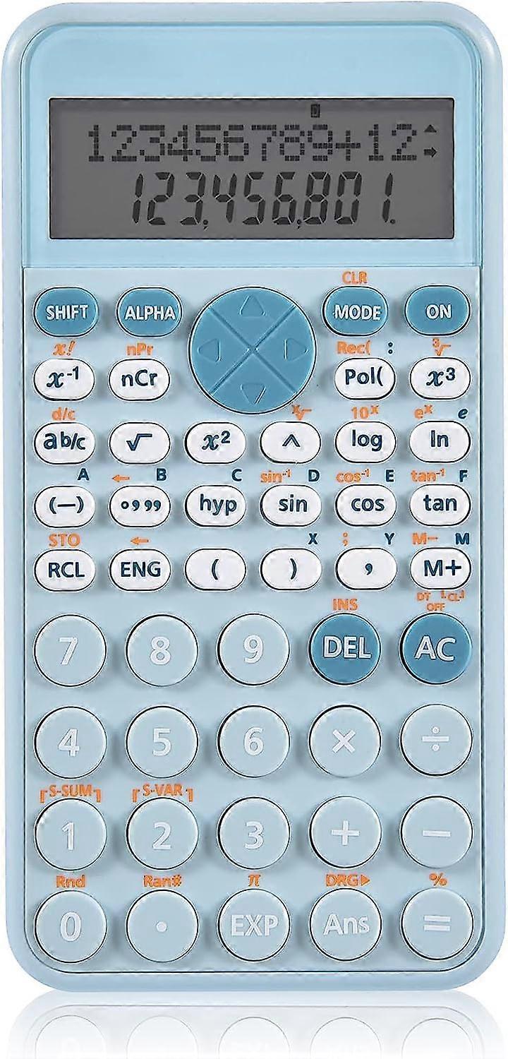 Scientific Calculator, Blue Slim and Portable, Two Line Display, Multi-Functional Calculation, Suitable for Students or Offices