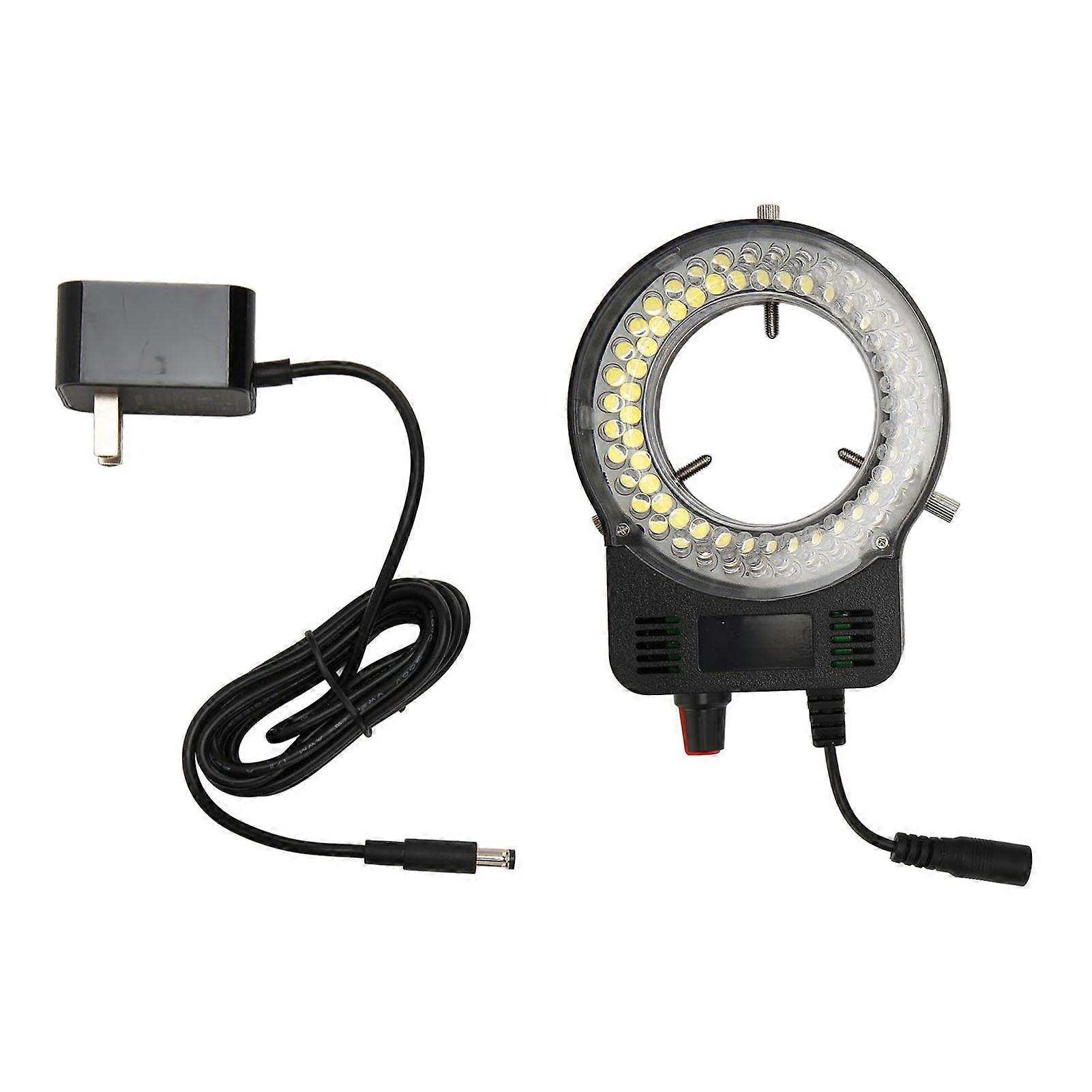 Microscope Ring Light 52 LED Beads Adjustable Easy Mounting Ring Light for Stereo Microscope US Plug 100240V