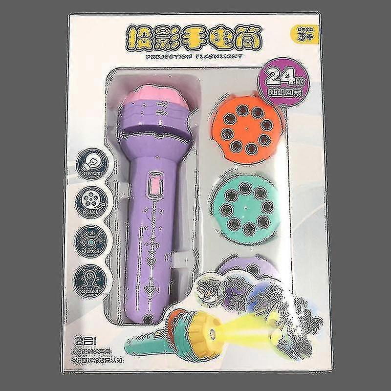 Torch Projector Kids Sleep Story Projector Slide Projector Torch Light With Animal Educational Learning Bedtime Toys Zekai