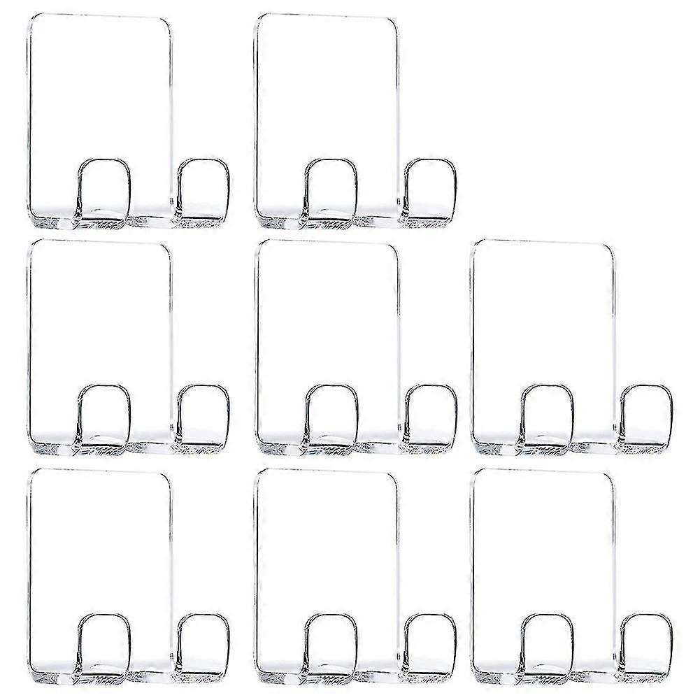 8 Pieces Acrylic Self Adhesive Hooks Compatible With Bathroom Kitchen (clear)