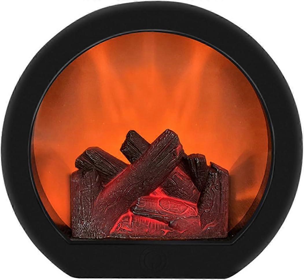 Fireplace Lanterns Decorative Flameless Portable Led Lantern, Fireplace Light LED Simulation Log Flame Effect, Touch Switch Simulation Flame LED Firep
