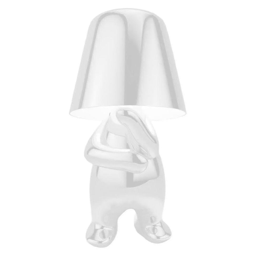 Bedside Touch Table Lamp, Gold Thinker Lamp Desk Light Cordless Rechargeable Portable Decorative Nightstand Lamp With Usb Charging _ Newway