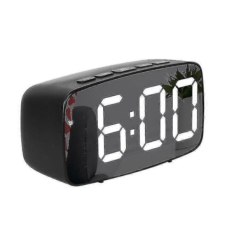 Smart Multi-function Alarm Clock Led Display Large Font Mirror Alarm Clock Battery Plug-in Dual-use