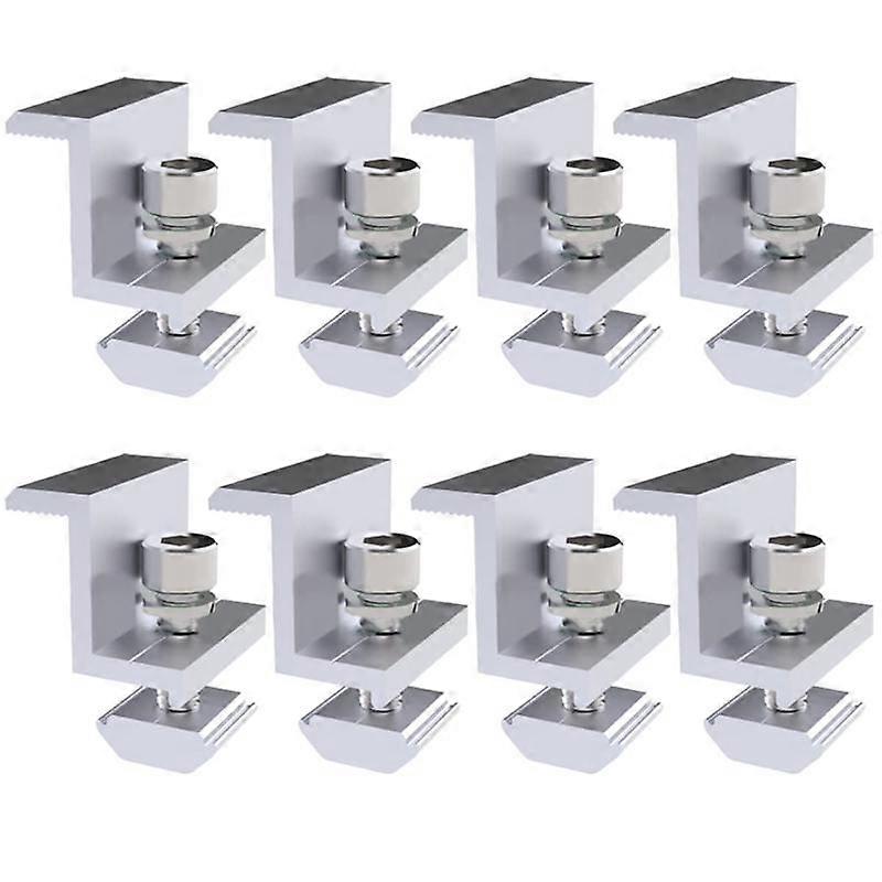Pack of 8 Solar Module Brackets, Solar Panel Holder, End Clamp, Adjustable, Fixing Solar Module Holder (35 mm)