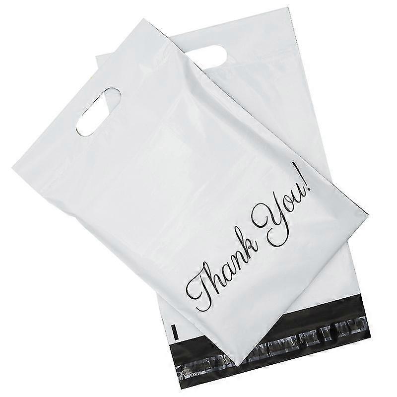 60 plastpåsar med "tack" postpåsar ogenomskinlig-vit