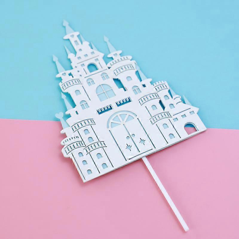 Castle Cake Topper Flag Merry Christmas Toppers For Wedding Happy Birthday Party Baking Decoration Noel Cupcake Happy New Year