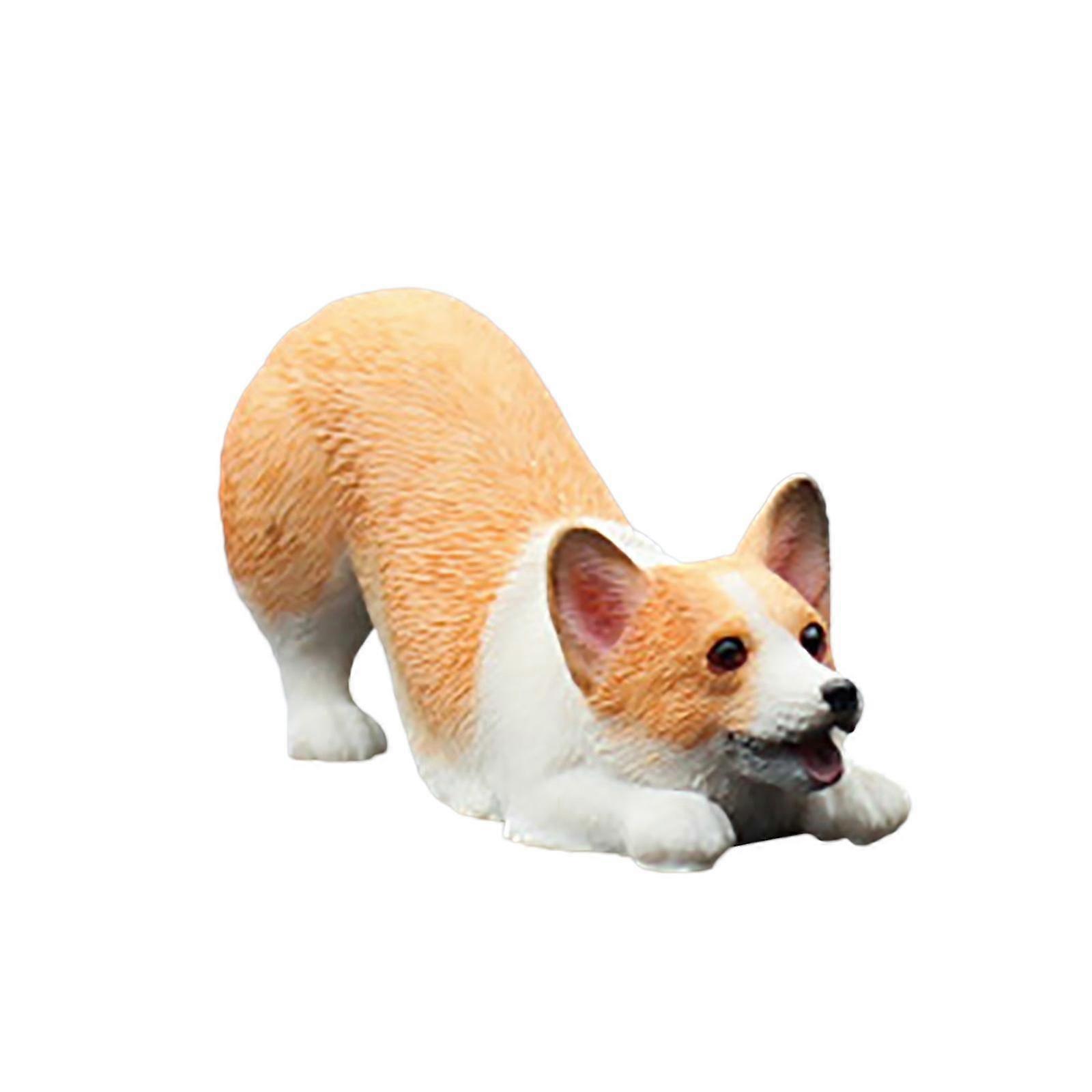 Mini Corgi Cute  Decoration Simulation Puppy Model Creative Car Decoration