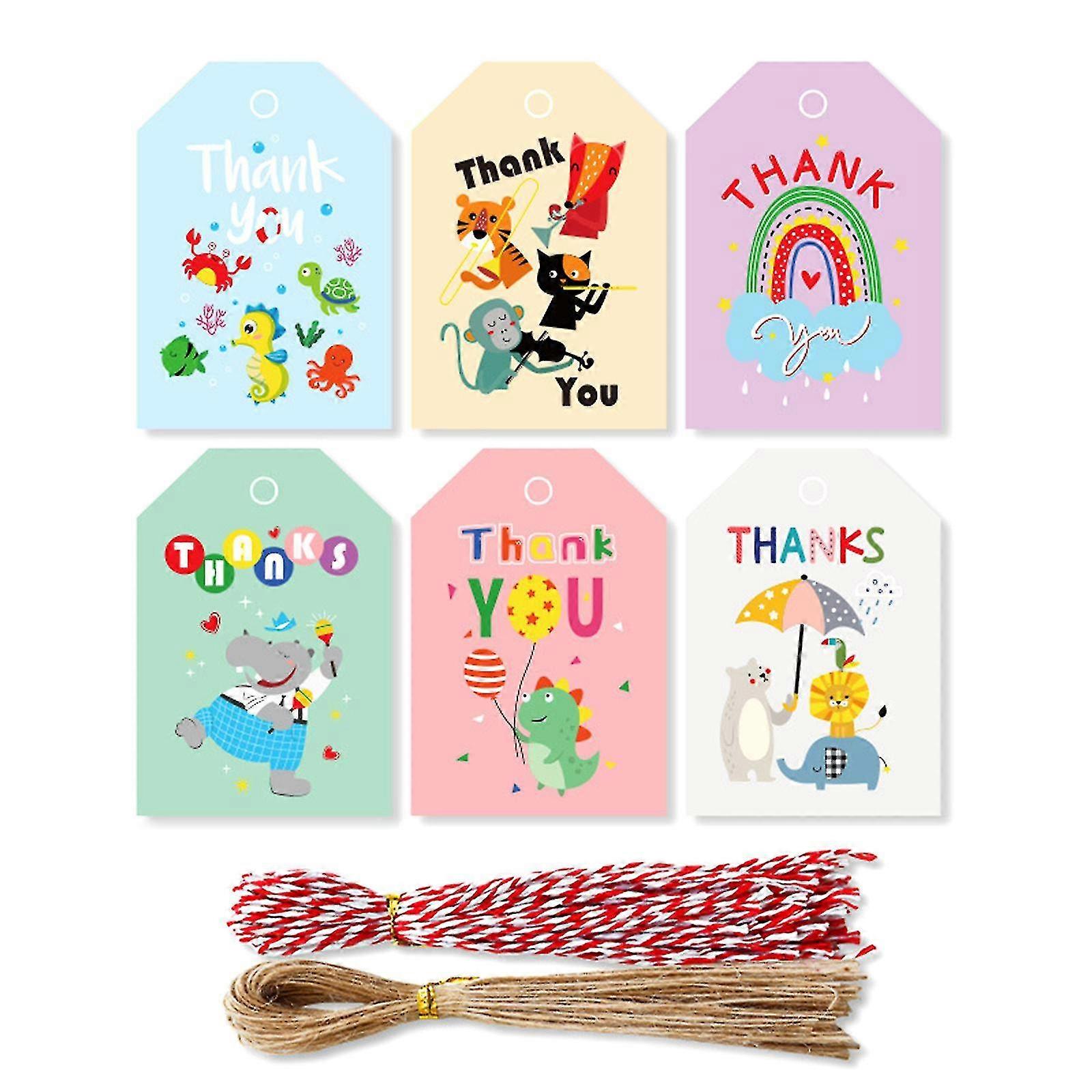 48/96 Sets Thank You Tags With String Jute E For Art Crafts Box Ba Labels For Wedding Favors