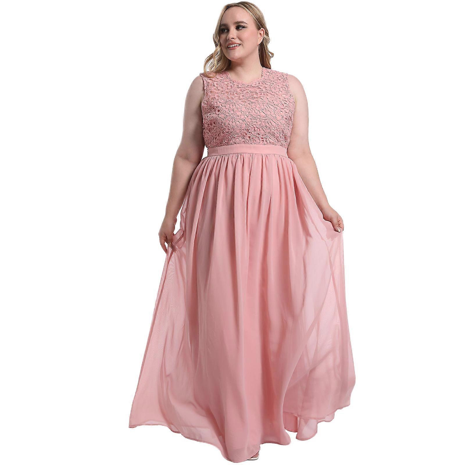 Damska formalna koronkowa sukienka w kwiaty plus size dla druhen na imprezę maxi