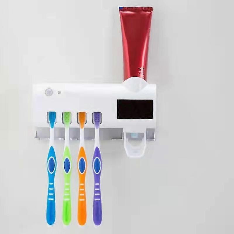 White Automatic Toothpaste Squeezer Sterilization Shelf, for Smart Rechargeable UV Toothbrush, Automatic Toothpaste Squeezer, Bathroom Cabinet
