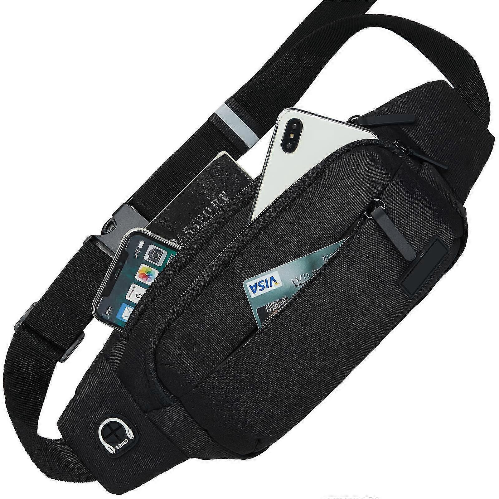Multi-Functional Sports Waist Bag for Hiking, Running, Travel, Adjustable Size, Water-Resistant Fabric, Unisex Design