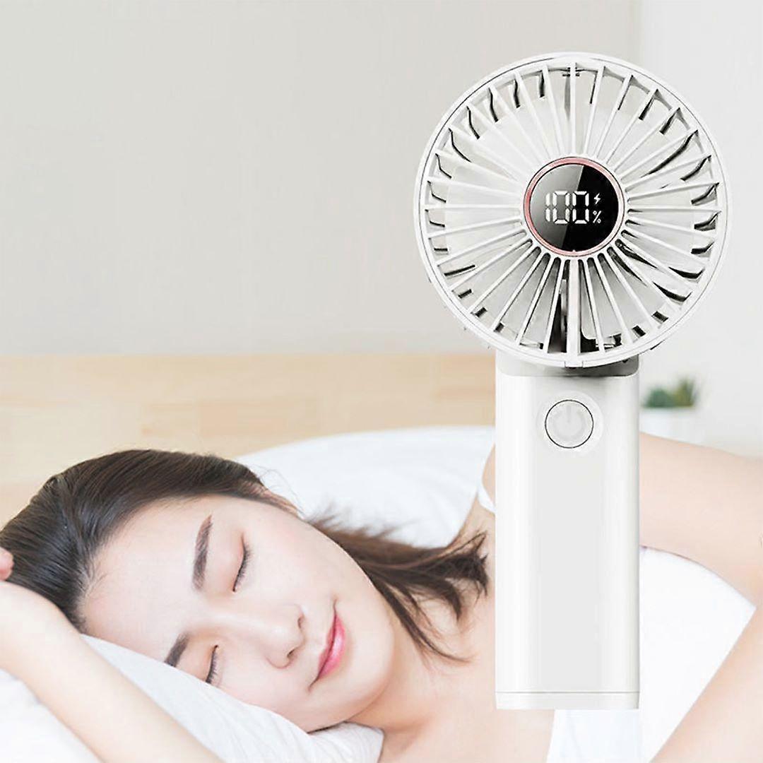 Portable Handheld Fan, USB Rechargeable Hand Held Fan with Digital Display