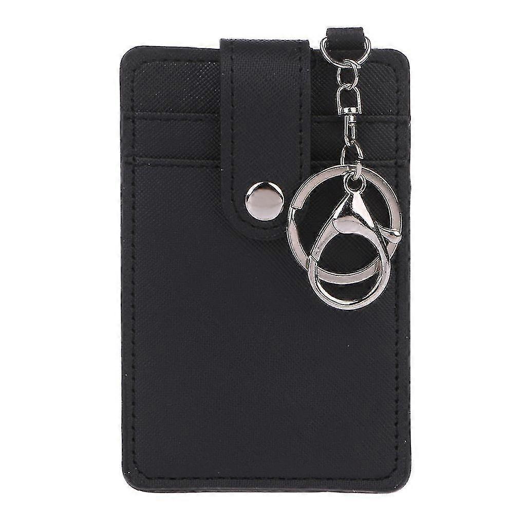 Portable Id Card Holder Bus Cards Cover For Case Office Work Keychain Keyring To