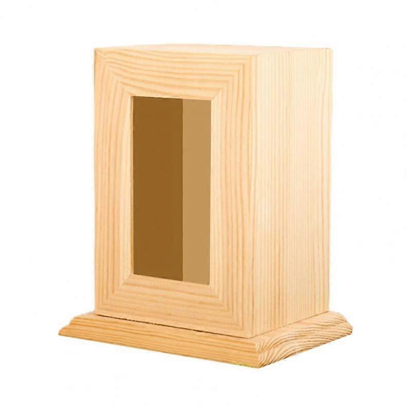 Framed Photo Pet Urn Sturdy Pet Memory Boxes with Photo Frames Durable Wooden Urns for Cats Dogs with Acrylic Glass Protectors Dark Brown