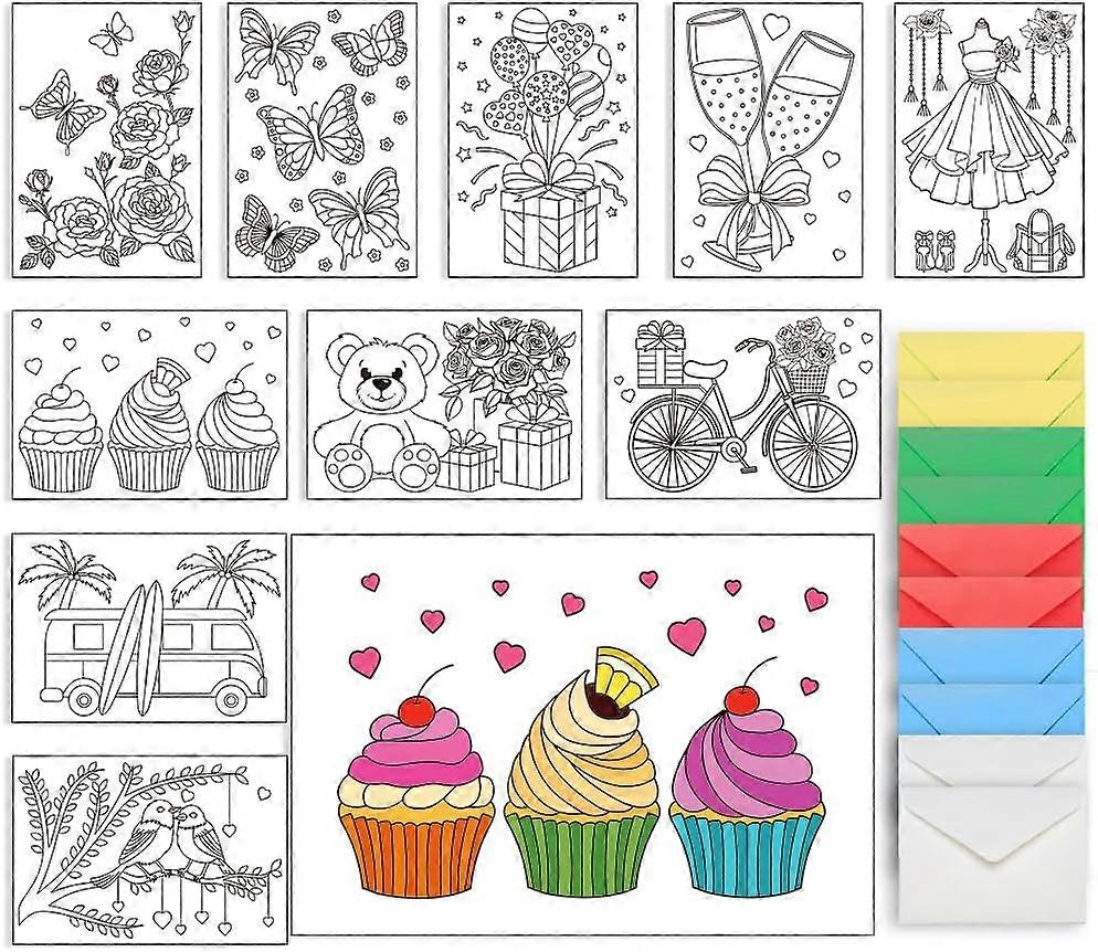Bloemen lege kaarten, 8 x 5,5 inch geassorteerde artistieke aquarel alle gelegenheid wenskaarten, Bulk Boxed set van mooie bloem stationaire Notecards w/enveloppen & Stickers Style-A