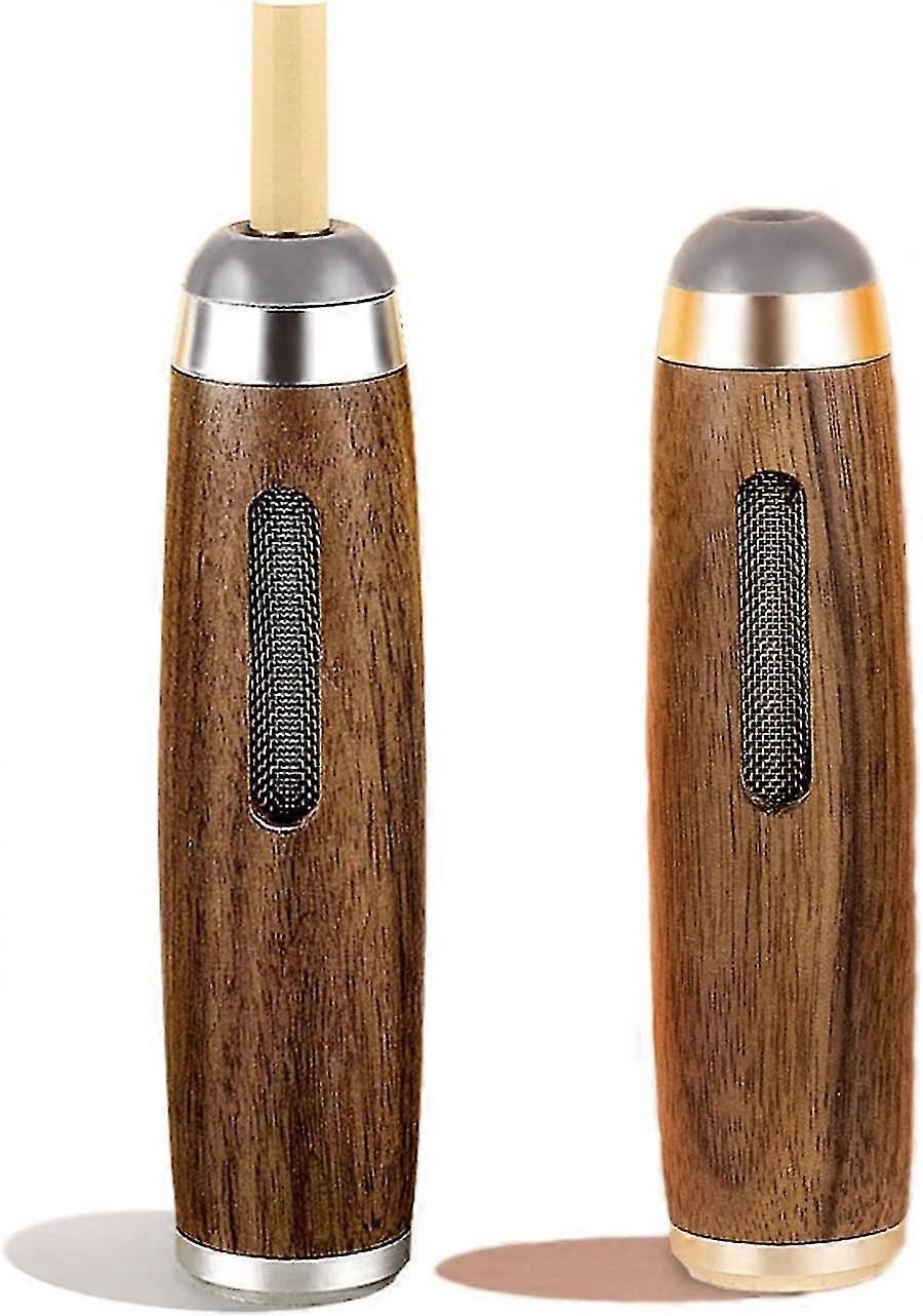 Boeyaa Cendrier portable Cendrier fermé mini poche en acajou porte-cigarettes empêcher la suie de se