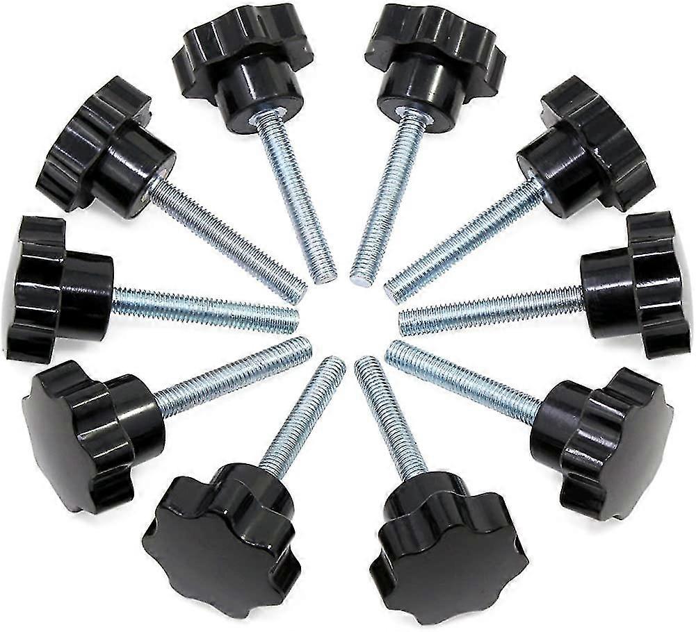 M6x40 Star Buttons. Female Thread Knurled Knob. Black Plastic Handle Tightening