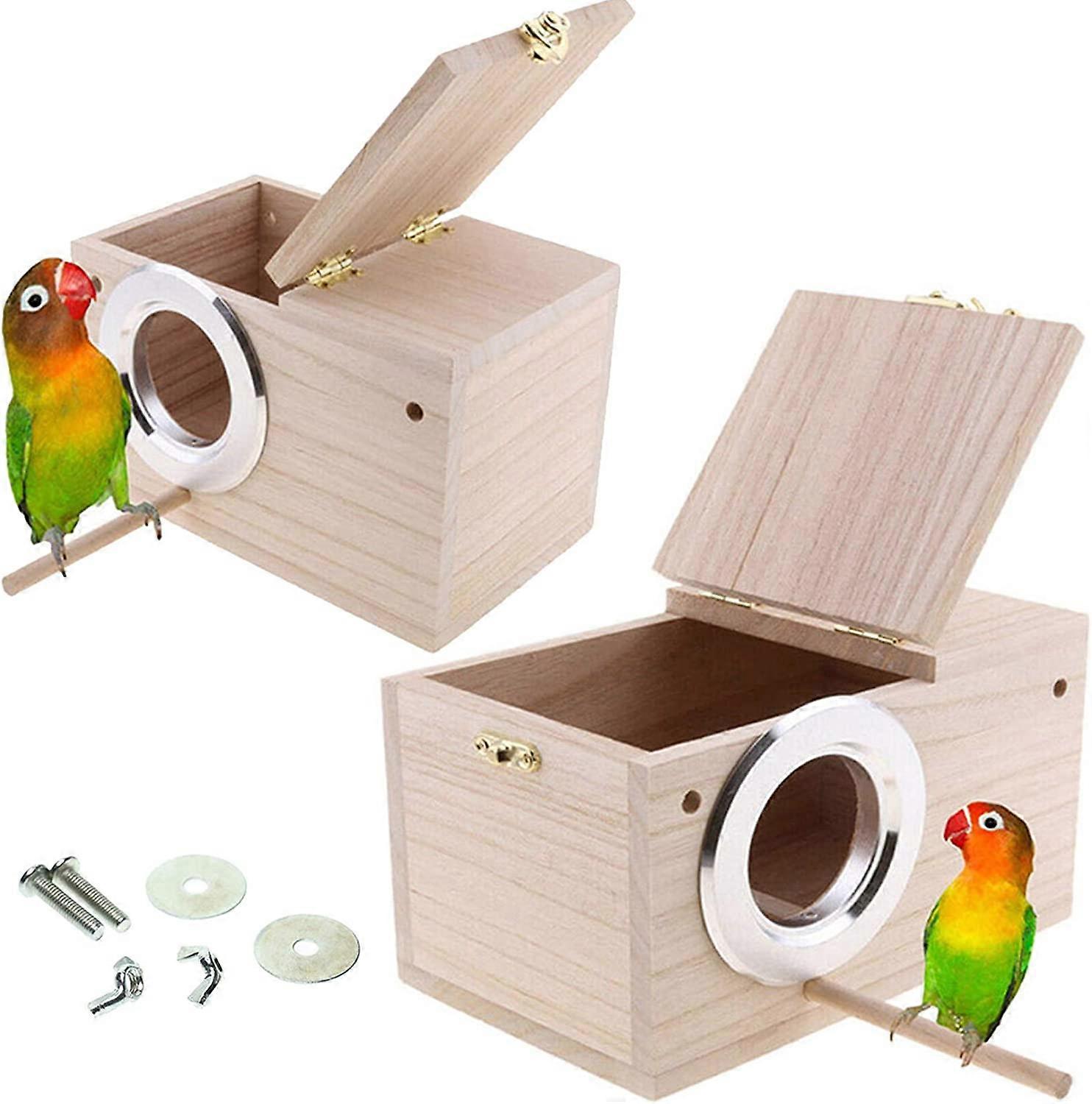 鳥の巣繁殖ボックスラブバードハウスウッドインコセキセイインコの巣2023