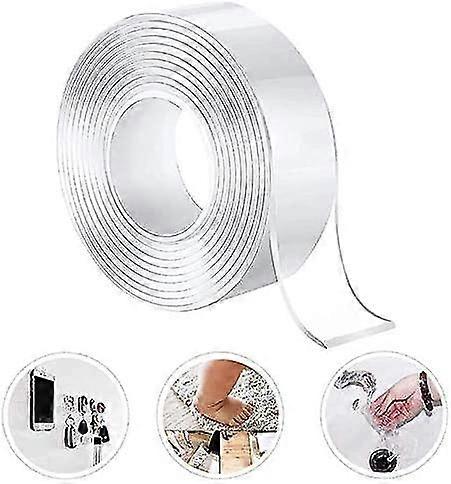 Transparent Double Sided Tape, Nano Adhesive Tape, Waterproof Double Sided Tape, Reusable Multifunctional Tape Roll For Wall, Carpet (5m X 2cm)
