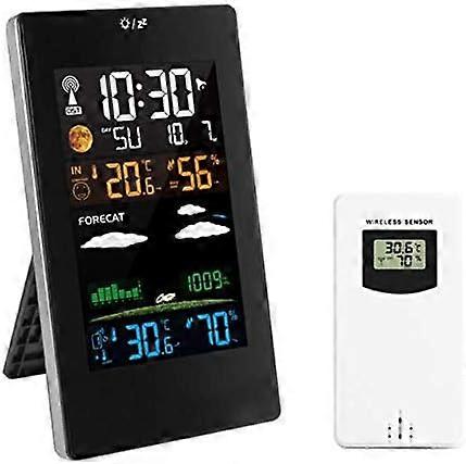 Termometri e strumenti meteorologici Orologio dimmerabile con sensore esterno/avviso di temperatura/umidità/barometro/fasi lunari