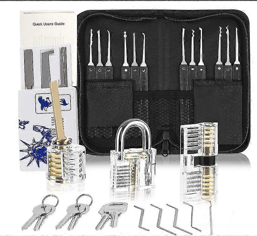 Lock Picking Kit, 25piece Lock Picking Kit, Practice Tools With 3 Clear Locks