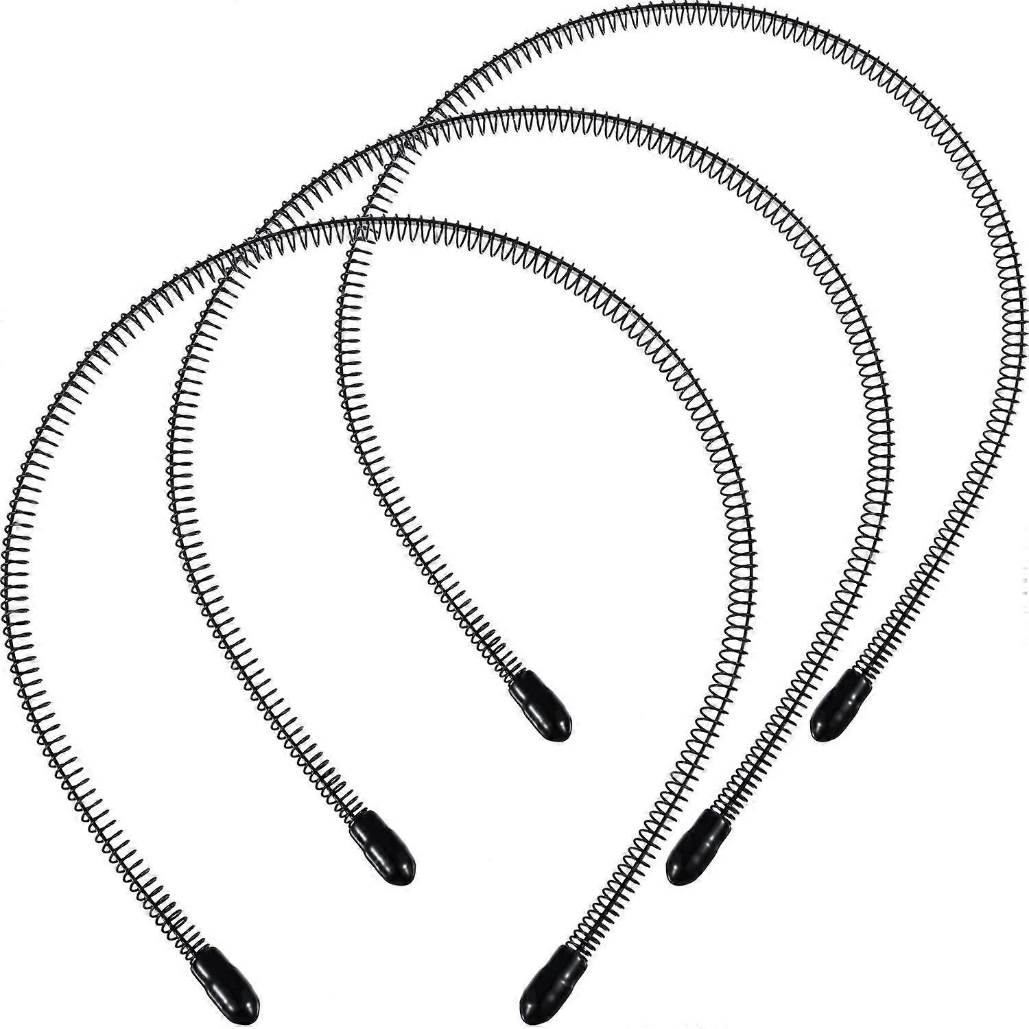 3 عبوات للجنسين الشعر الفرقة المعدنية عقال الرأس الأسود الربيع متموج غير قابلة للانزلاق للرجال النساء الرياضة أزياء أغطية الرأس (ربيع صغير)