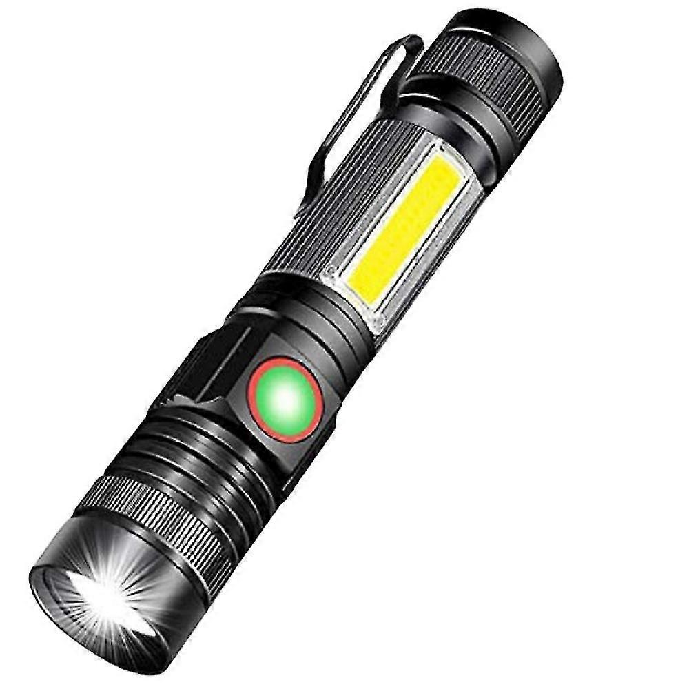 Flashlight Led Rechargeable,magnetic Usb Flashlight,cob Work Light Zoom