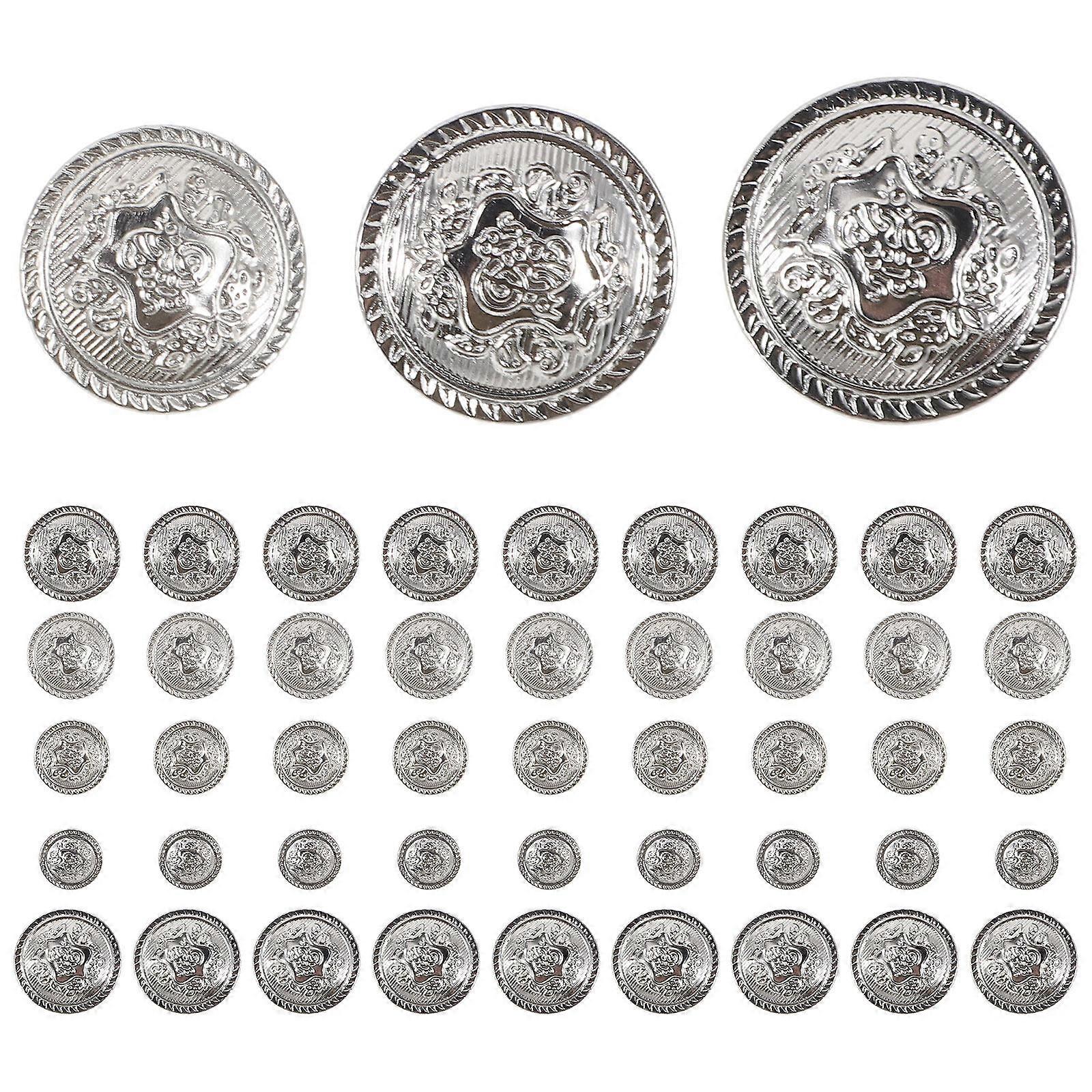 50pcs DIY Buttons Vintage Buttons Antique Buttons Metal Buttons Suit Buttons
