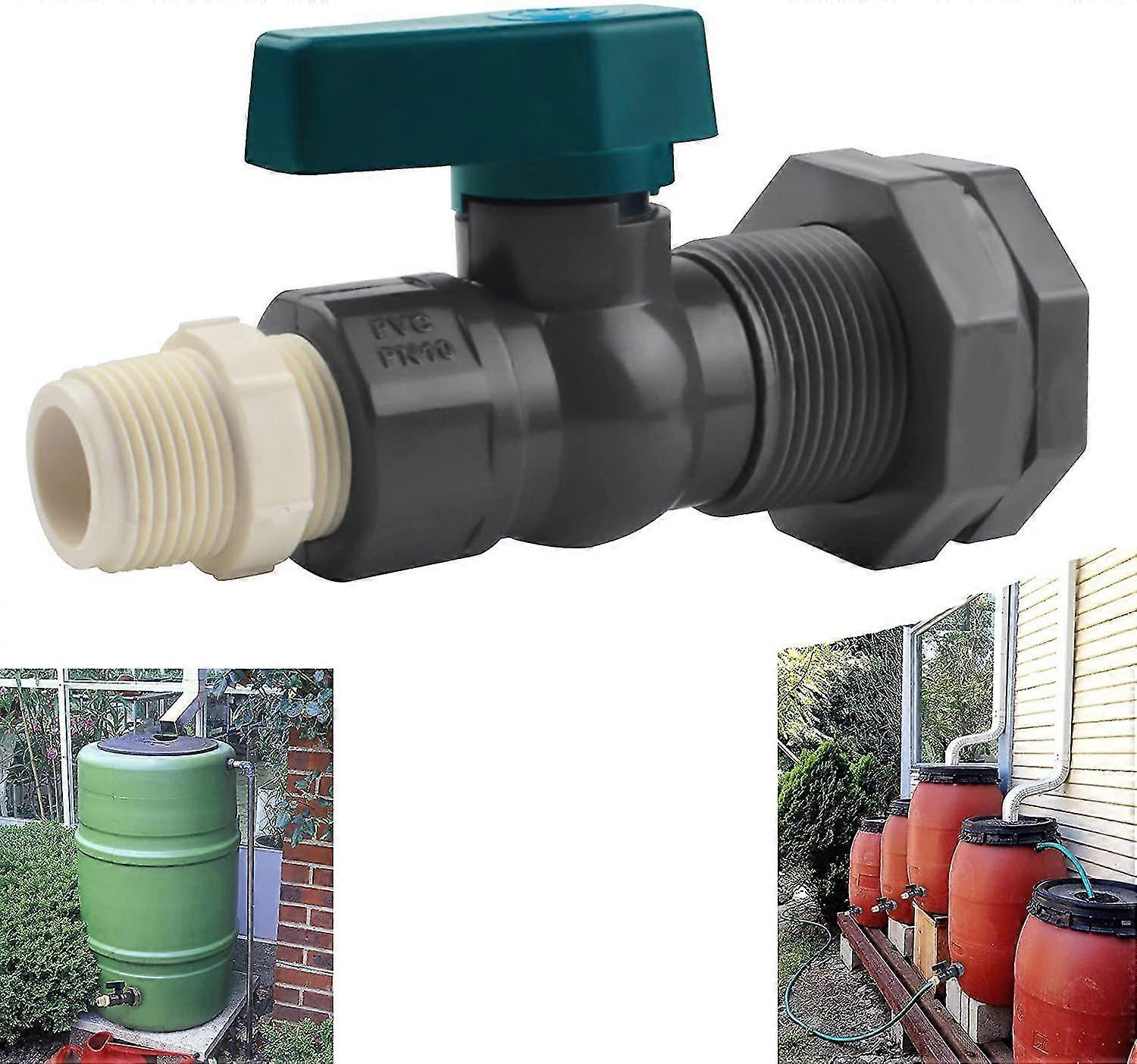 Connector Pvc Water Tanks 3/4 Inch Pvc Rain Barrel Faucet With Bulkhead Fitting And Hose Adapter-MXBC
