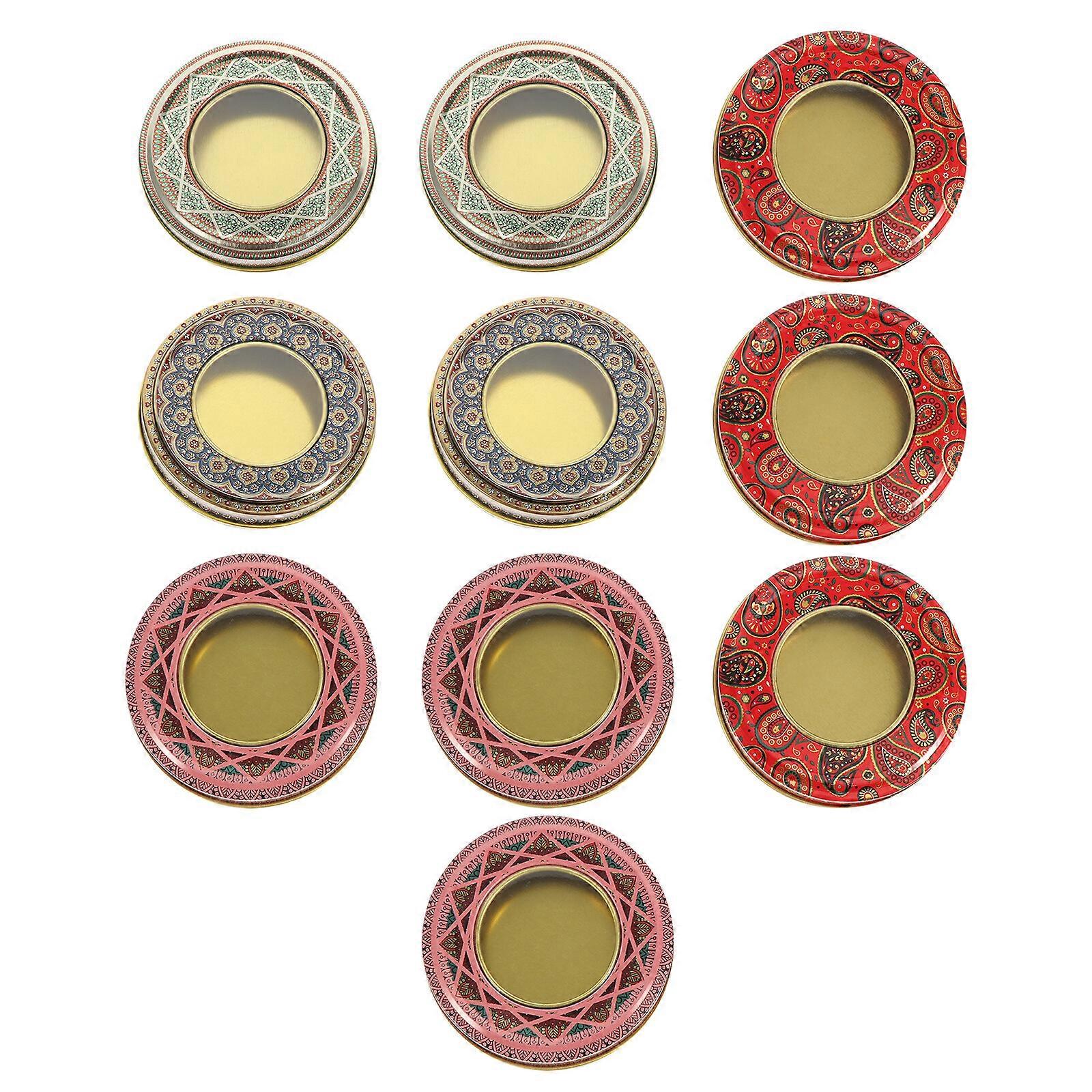 10Pcs Creative Saffron Storage Boxes Iron Storage Container Mixted Color