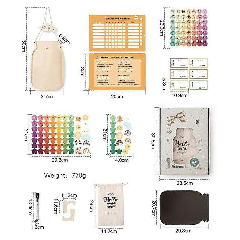 Reward Chart for Kids, Reward Jar for Toddlers, Behavior Reward Chart and Chore Chart Good Behavior Home Training Rewards Jar
