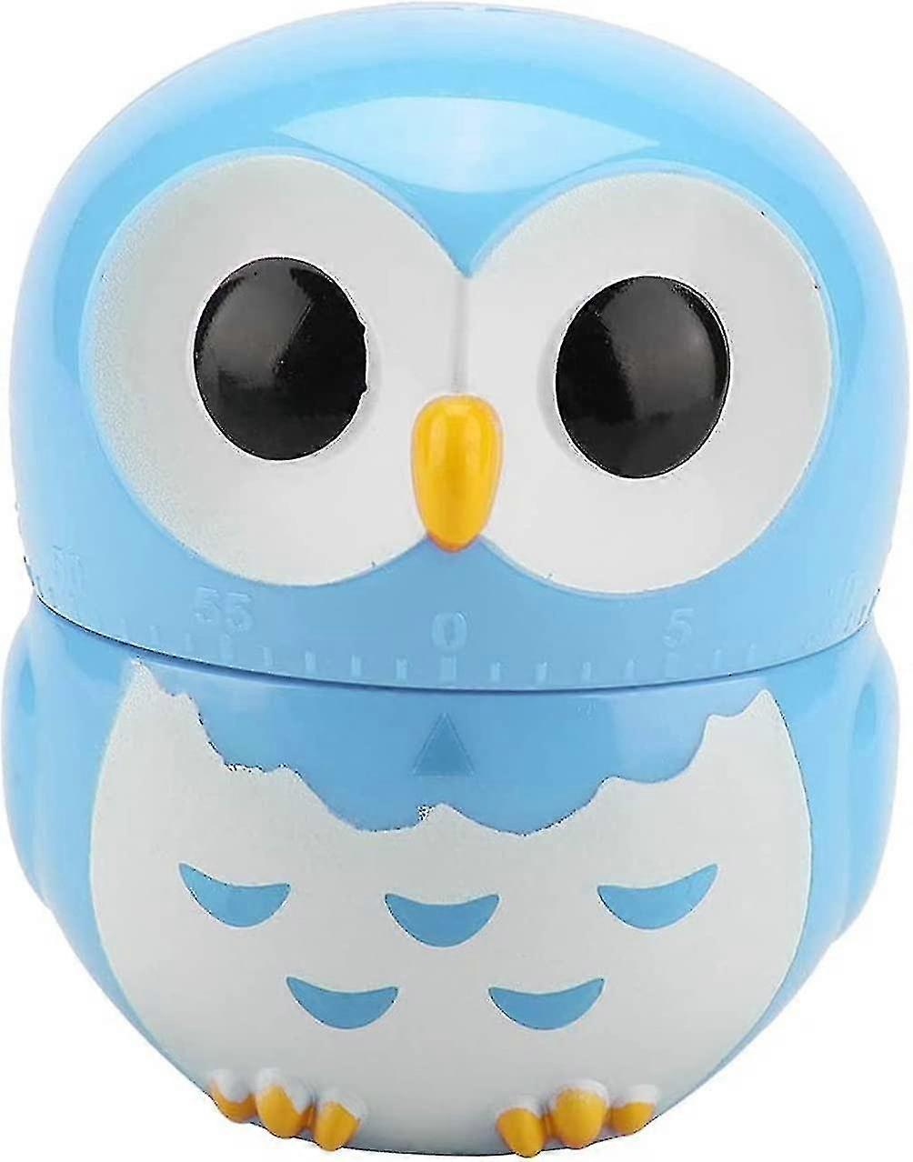 Mechanical Owl Timer - Manual Digital Kitchen Timer - Kitchen Counters - Alarm Clock - Blue