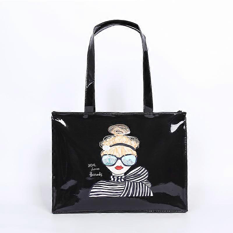 حقيبة حمل جديدة ذات سعة كبيرة مقاومة للماء PVC شفافة جيلي حقيبة نسائية لندن متسوق السيدات كتف حقائب التسوق