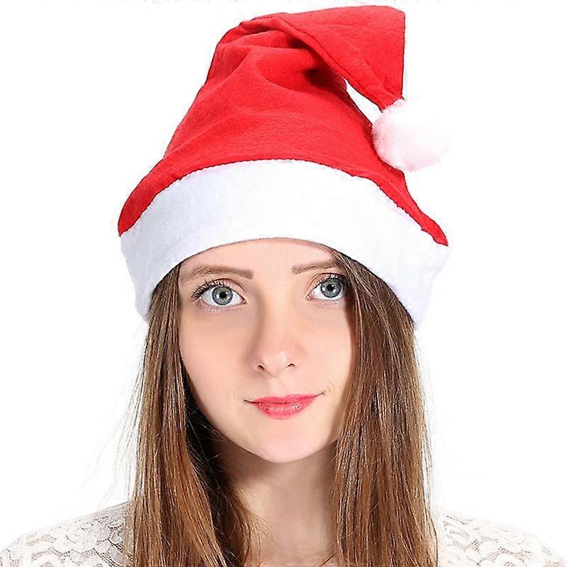 ファッションクリスマスカウボーイハットLED明るい赤いベルベットと白い羽のサンタ帽子女性女の子コスプレティアラ新年パーティーの装飾